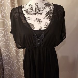 {Converse} Black Chiffon Blouse